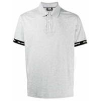 Karl Lagerfeld Camisa polo com logo bordado - Cinza