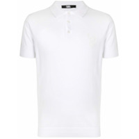Karl Lagerfeld Camisa polo de tricô com patch de logo - Branco
