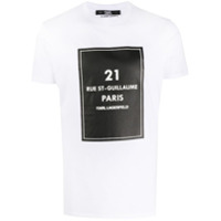 Karl Lagerfeld Camiseta Box Address com logo - Branco