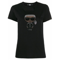 Karl Lagerfeld Camiseta com aplicação Iconic - Preto