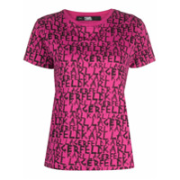 Karl Lagerfeld Camiseta com estampa de logo grafite - Rosa