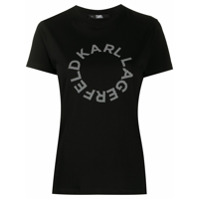 Karl Lagerfeld Camiseta de algodão com logo - Preto
