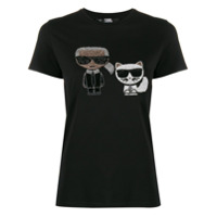 Karl Lagerfeld Camiseta Ikonik Karl & Choupette - Preto