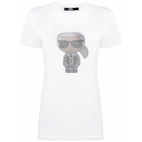 Karl Lagerfeld Camiseta Ikonik Karl com aplicação de strass - Branco