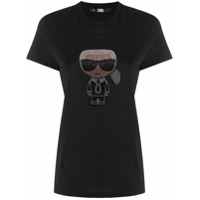 Karl Lagerfeld Camiseta Ikonik Karl com aplicação de strass - Preto