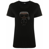Karl Lagerfeld Camiseta Ikonik Karl com aplicação de strass - Preto