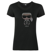 Karl Lagerfeld Camiseta 'Ikonik Karl' com aplicação - Preto