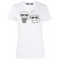 Karl Lagerfeld Camiseta Karl Pixel Choupette de algodão branca - Branco