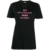 Karl Lagerfeld Camiseta Rue St Guillaume com estampa de logo - Preto