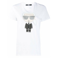 Karl Lagerfeld graphic-print crew neck T-Shirt - Branco