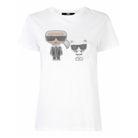Karl Lagerfeld Ikonik rhinestone T-shirt - Branco