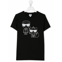 Karl Lagerfeld Kids Camiseta Karl & Choupette - Preto