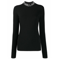 Karl Lagerfeld Moletom slim com logo - Preto