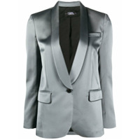 Karl Lagerfeld piped-trim satin blazer - Cinza