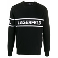 Karl Lagerfeld Suéter com estampa de logo - Preto
