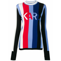 Karl Lagerfeld Suéter de tricô com logo Karl - Azul