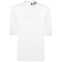 Karl Lagerfeld Suéter gola alta com logo - Branco