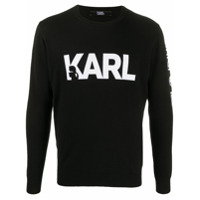 Karl Lagerfeld Suéter mangas longas com estampa de logo - Preto