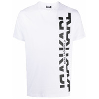 Karl Lagerfeld vertical logo print T-shirt - Branco
