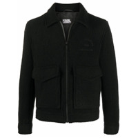 Karl Lagerfeld zip-up wool blend jacket - Preto