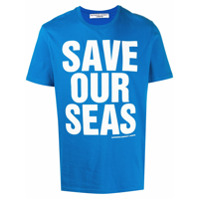 Katharine Hamnett London Camiseta de algodão orgânico com estampa de slogan - Azul