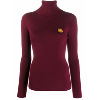 Kenzo Blusa canelado com patch de tigre - Vermelho