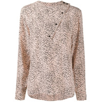 Kenzo Blusa com detalhe de botões e estampa poás - Rosa