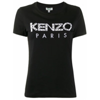 Kenzo Camisa decote careca com aplicação de logo - Preto