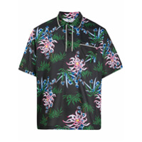Kenzo Camisa polo com estampa de lírios do mar - Preto
