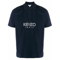 Kenzo Camisa polo com estampa de logo - Azul