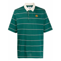 Kenzo Camisa polo com listras horizontais e tigre no busto - Verde