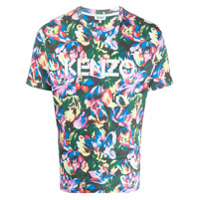 Kenzo Camiseta com logo e estampa floral - Preto