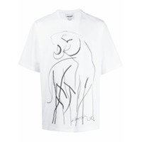 Kenzo Camiseta de algodão com ajuste por cordão - Branco