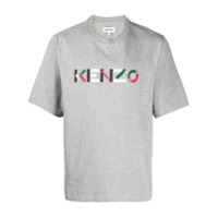 Kenzo Camiseta de algodão com estampa de logo - Cinza