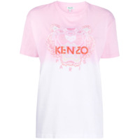 Kenzo Camiseta degradê com bordado de tigre - Branco