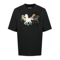 Kenzo Camiseta mangas curtas com estampa de cavalo - Preto