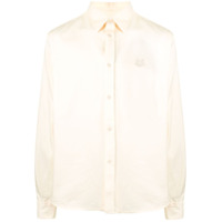 Kenzo cotton button-down shirt with tiger embroidery - Laranja