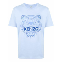 Kenzo cotton tiger print logo t-shirt - Azul