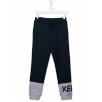 Kenzo Kids Calça esportiva com estampa de logo - Azul
