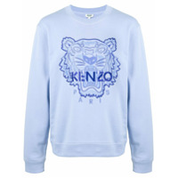 Kenzo logo embroidered cotton sweatshirt - Azul