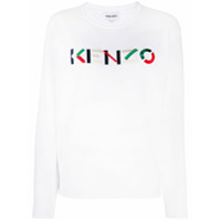 Kenzo logo-embroidered round-neck sweatshirt - Branco