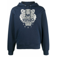 Kenzo Moletom com capuz e bordado de tigre - Azul