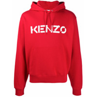Kenzo Moletom com capuz e estampa de logo - Vermelho
