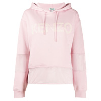 Kenzo Moletom com capuz e recorte de mesh - Rosa