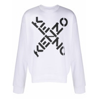 Kenzo Moletom de algodão com estampa de logo - Branco