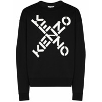 Kenzo Moletom de algodão com estampa de logo - Preto
