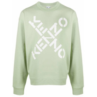 Kenzo Moletom de algodão com estampa de logo - Verde