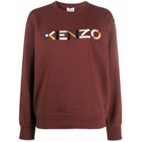 Kenzo Moletom de algodão com estampa de logo - Vermelho