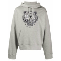 Kenzo Moletom Varsity com capuz e estampa de logo - Cinza