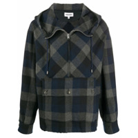 Kenzo Moletom xadrez com zíper e capuz - Azul